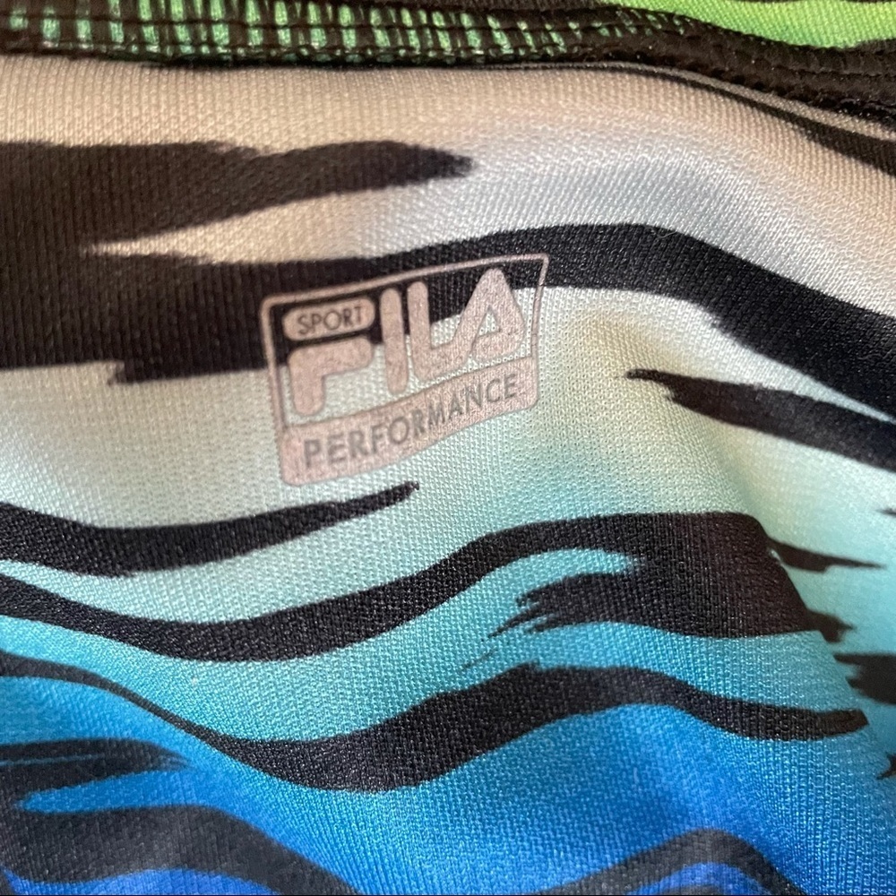 Fila performance sport women’s half zip pullover sz xs blue black green yellow - Picture 5 of 5